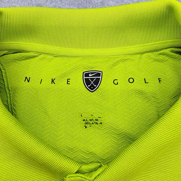 Nike Golf Polo Shirt Men's Size X-Large Lime Green Activewear w/ Nike Swoosh - Picture 4 of 13
